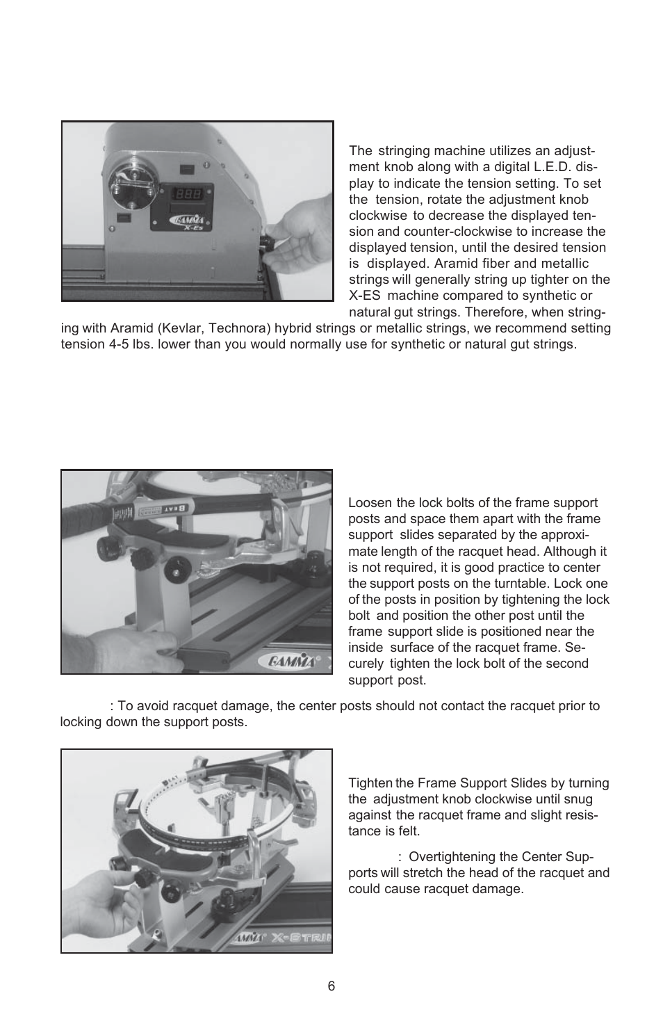 Mounting the frame, Power connection & controls | GAMMA X-Stringer X-ES STRINGING MACHINE (Issue 1 - May 2004) User Manual | Page 7 / 19