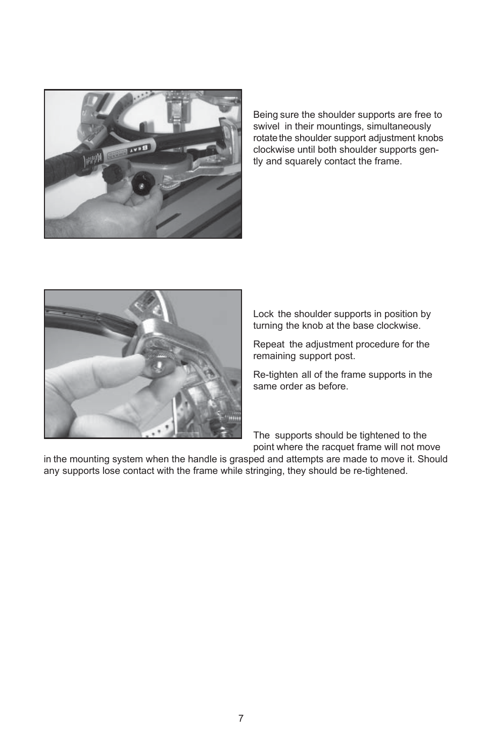 Mounting the frame | GAMMA X-Stringer X-ES STRINGING MACHINE (Issue 1 - May 2004) User Manual | Page 8 / 19