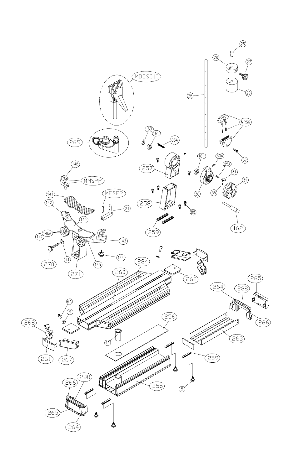Parts drawing | GAMMA X-Stringer X-6FS STRINGING MACHINE (Issue 1 - May 2004) User Manual | Page 18 / 18