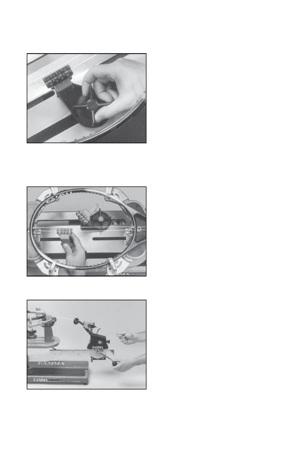 Stringing the frame | GAMMA PROGRESSION ST (Issue 2 / Version E - Oct. 28, 1997) User Manual | Page 9 / 19