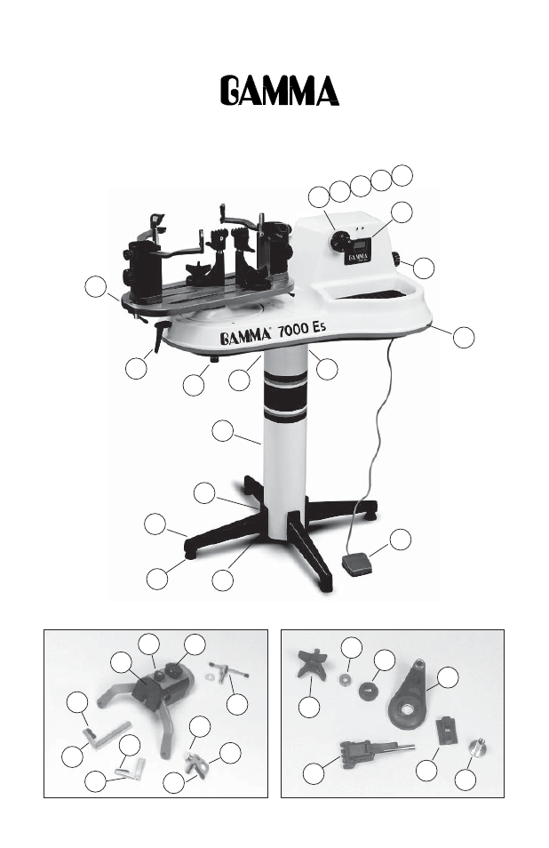 7000es, Parts summary | GAMMA 7000 Es STRINGING MACHINE (Issue 3 - March 29, 1999) User Manual | Page 18 / 19