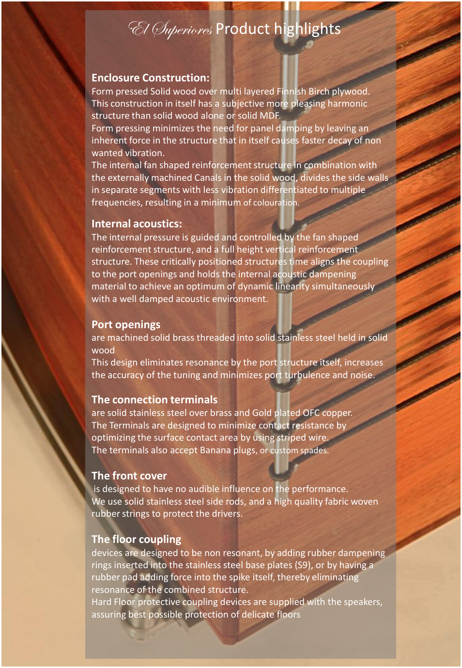 El superiores, Product highlights | GamuT RS3 User Manual | Page 15 / 20