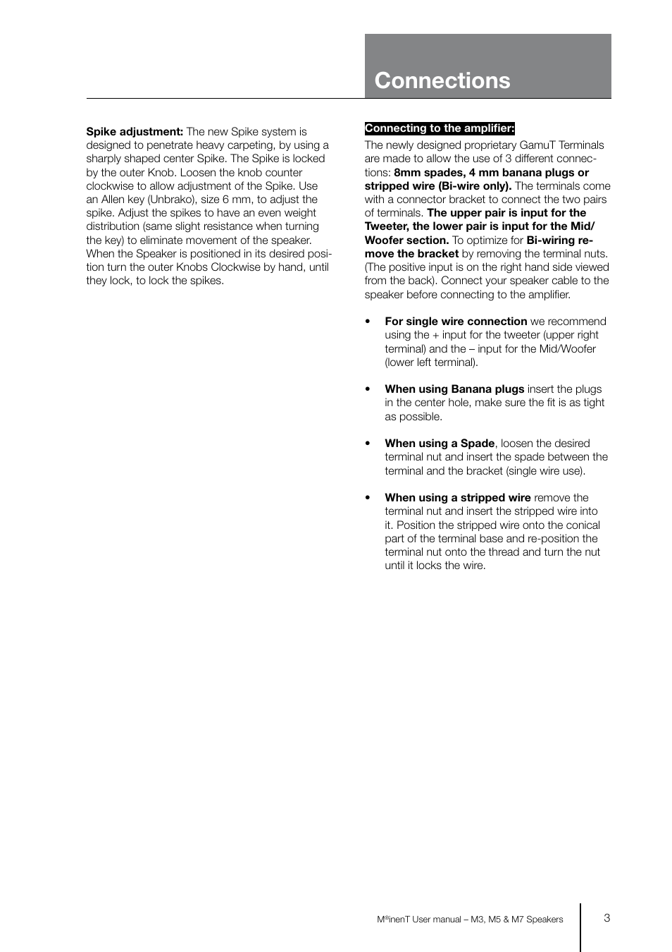 Connections | GamuT M3 User Manual | Page 3 / 8