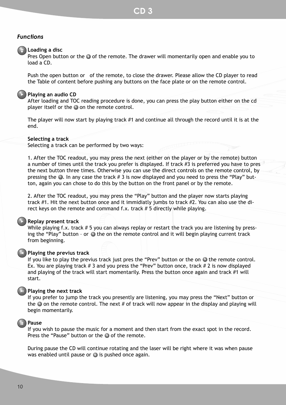 Cd 3 | GamuT CD3 User Manual | Page 10 / 16