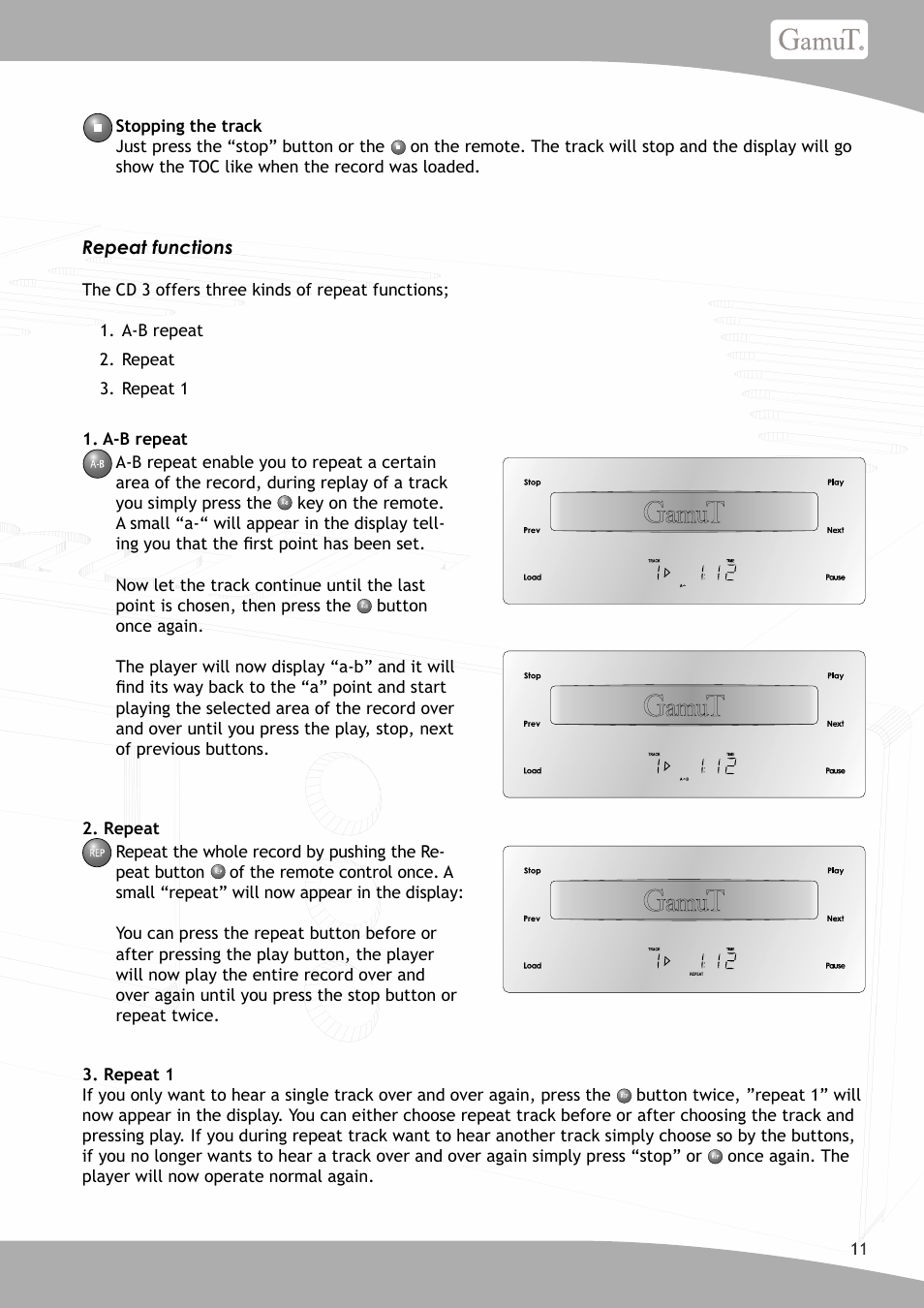 GamuT CD3 User Manual | Page 11 / 16