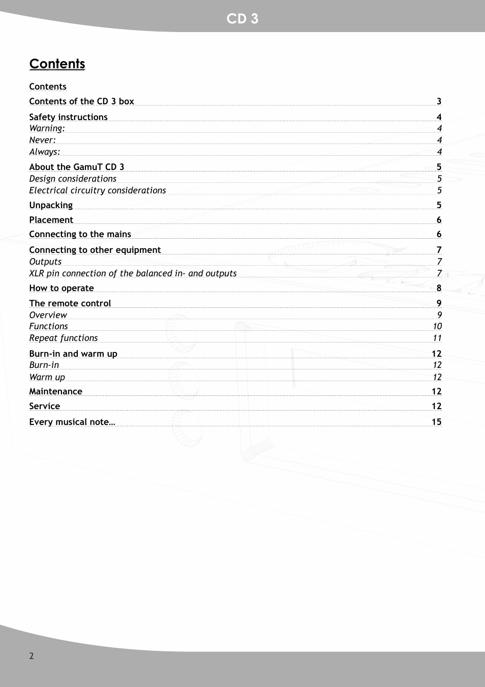 GamuT CD3 User Manual | Page 2 / 16