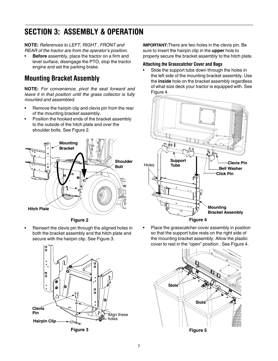 Mounting bracket assembly | Cub Cadet 190-678-100 User Manual | Page 7 / 12