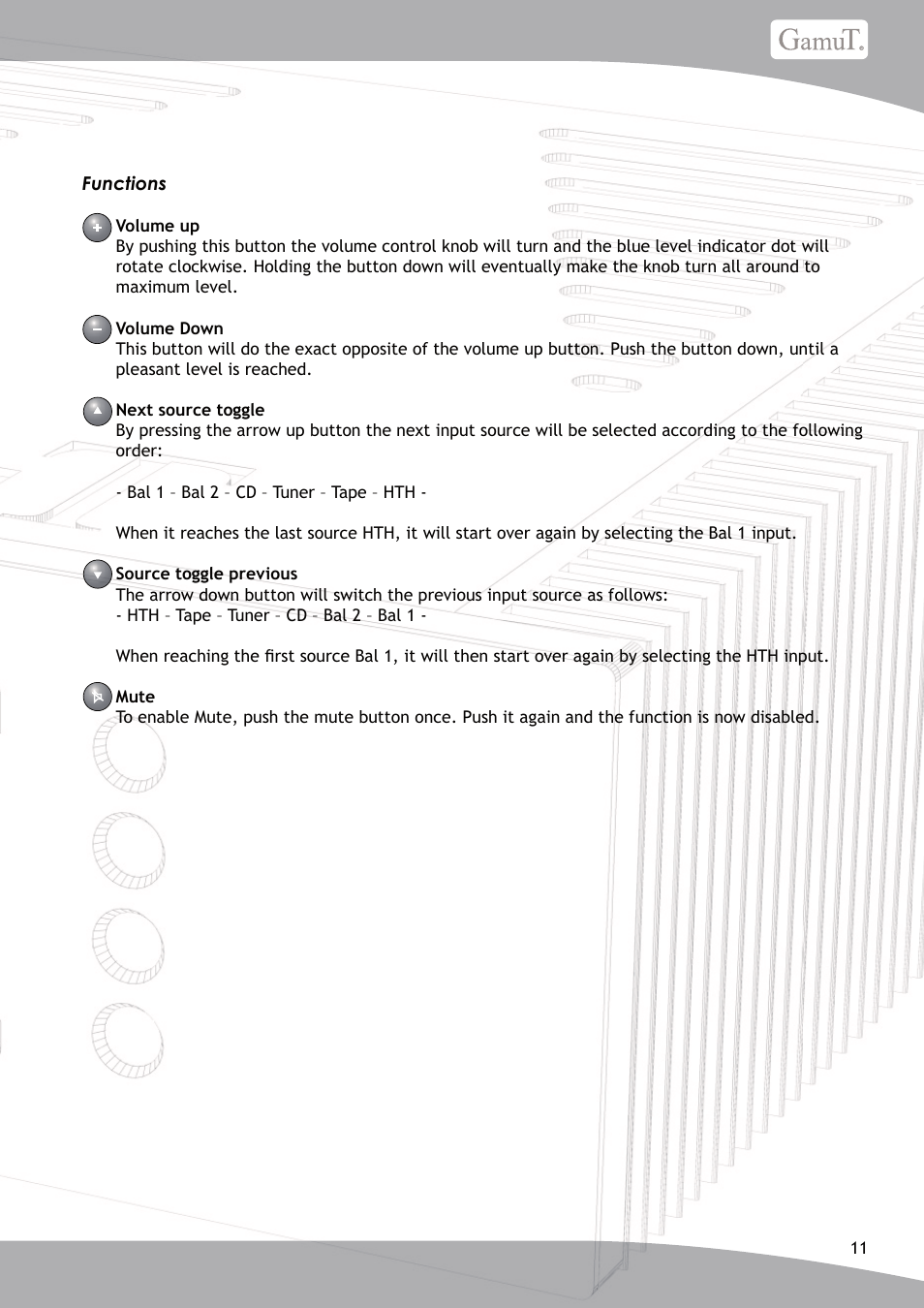 GamuT Di150 User Manual | Page 11 / 16
