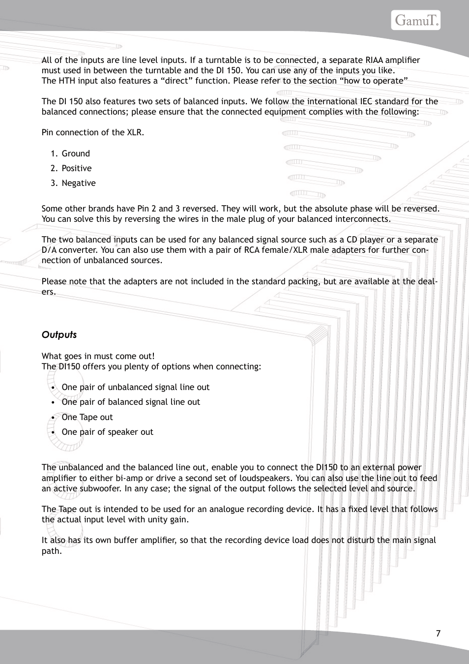 GamuT Di150 User Manual | Page 7 / 16
