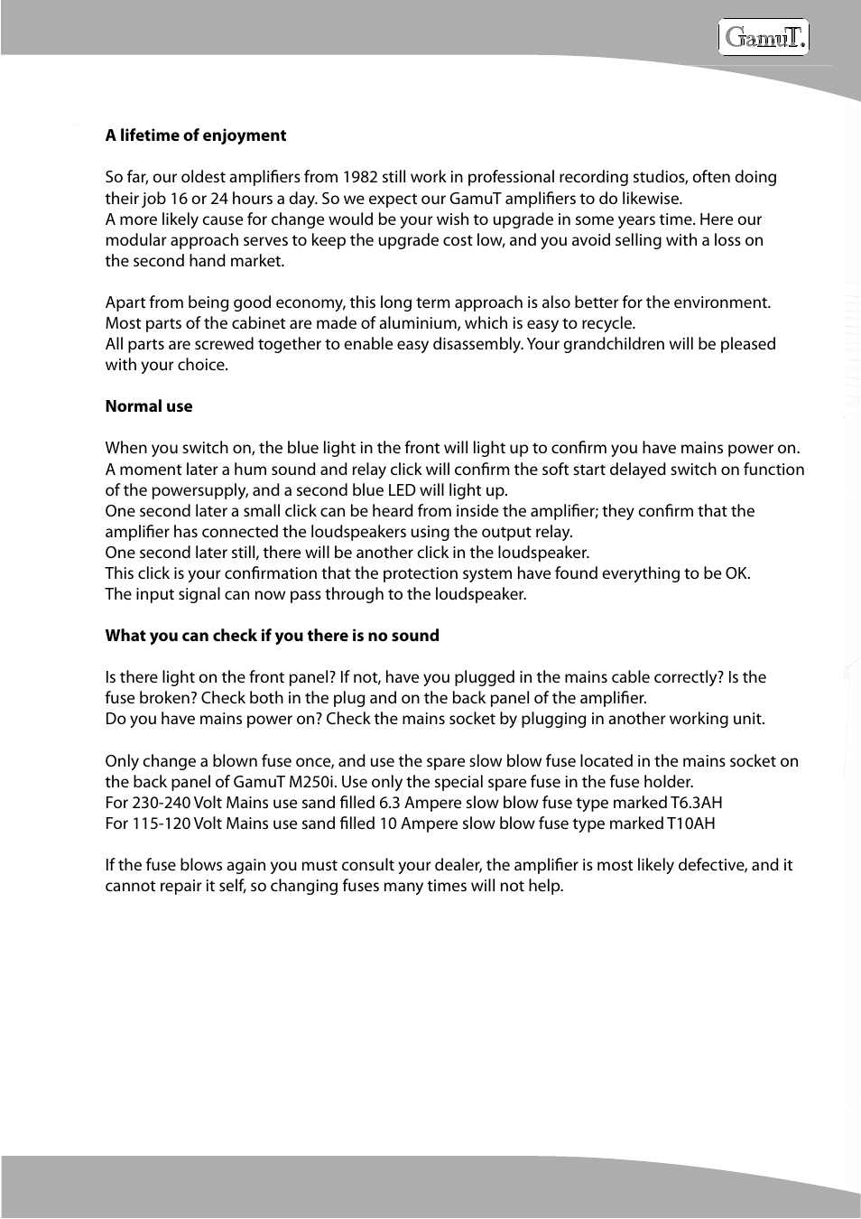 GamuT M250i User Manual | Page 7 / 13