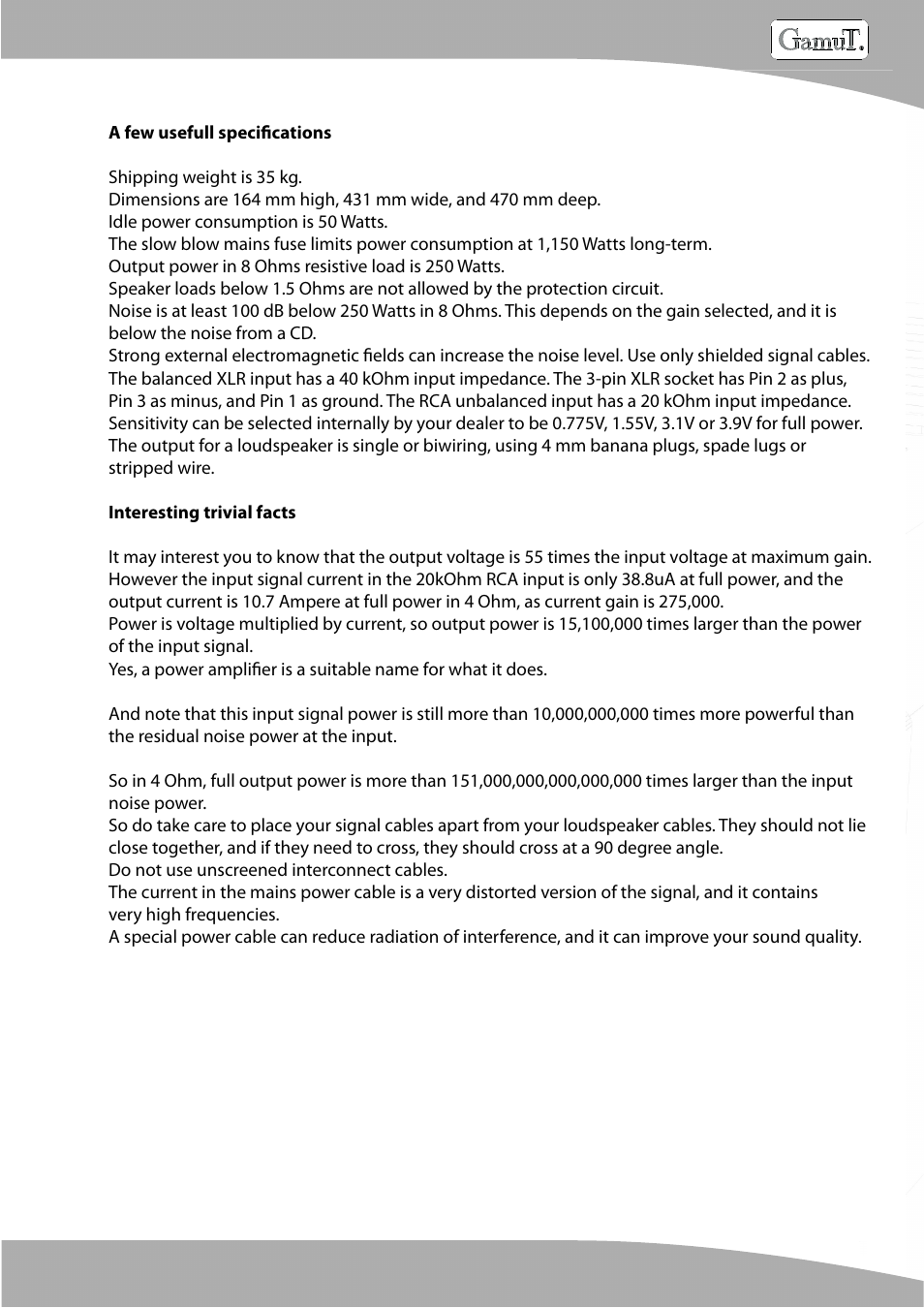 GamuT M250i User Manual | Page 9 / 13