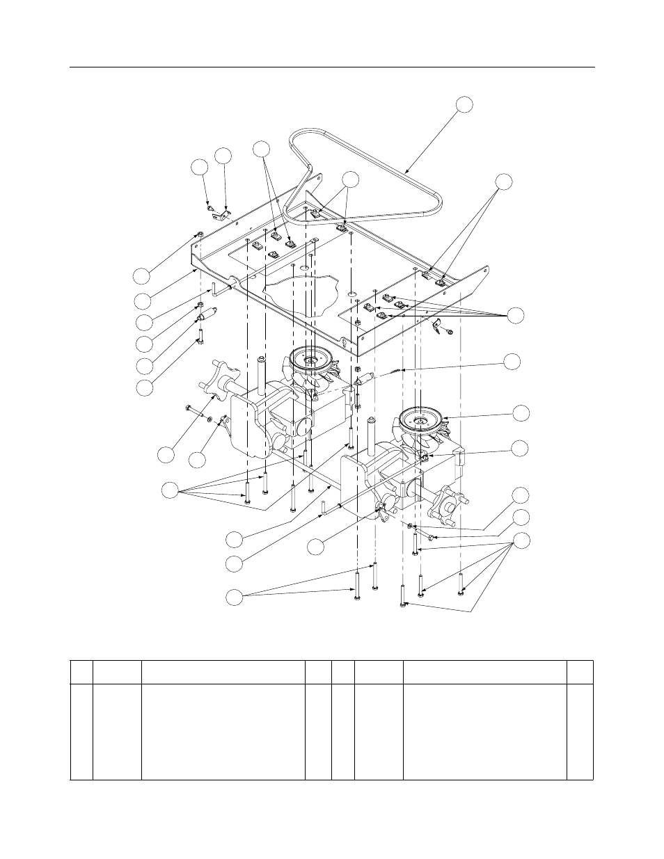 Drive train assembly - figure 6 and parts list | Cub Cadet 01008371 53AA5A5L100 User Manual | Page 10 / 54