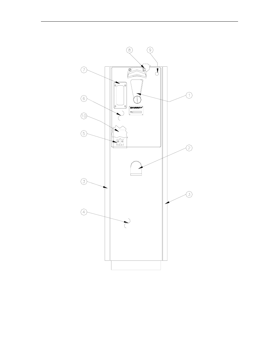 215s, final assembly - side view | Gasboy 215S User Manual | Page 7 / 18