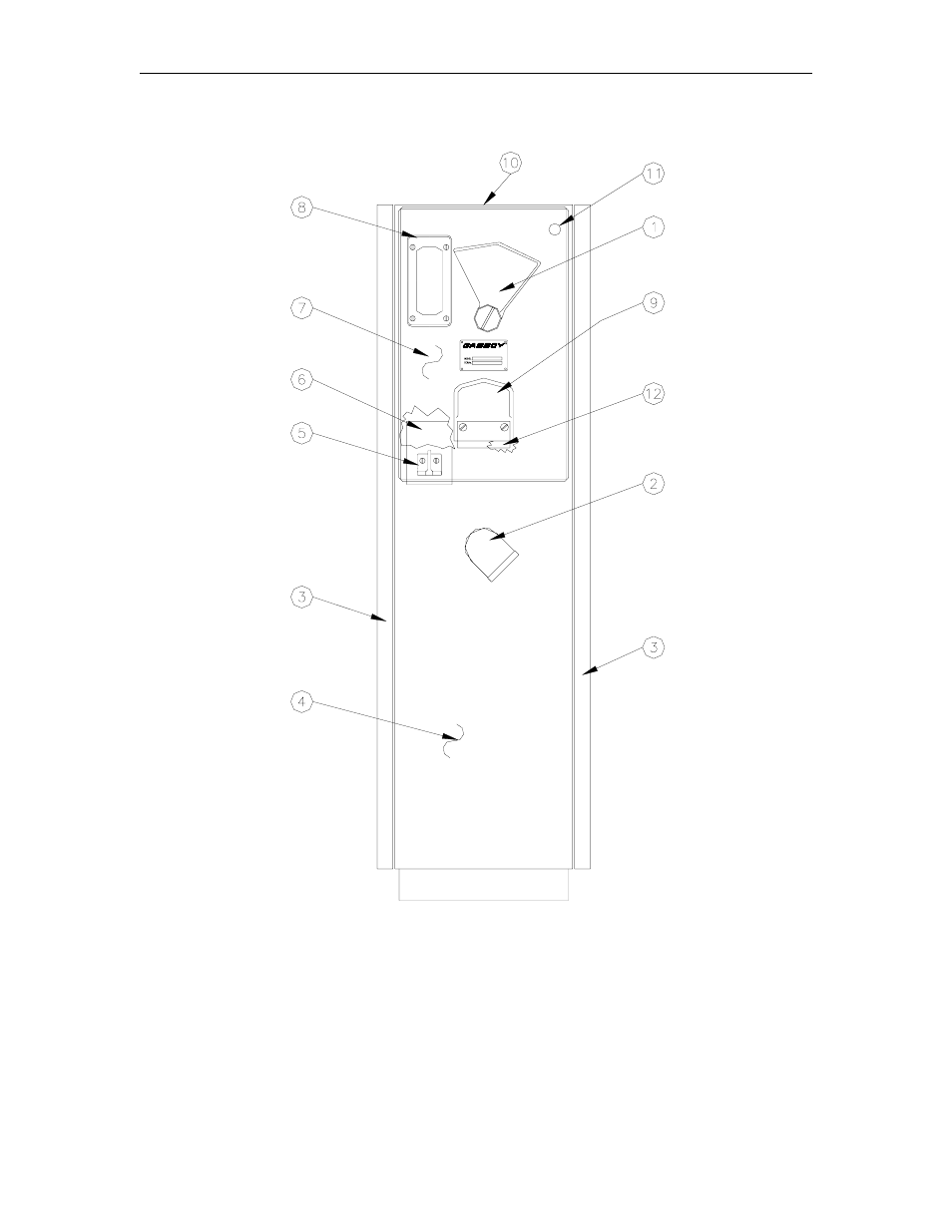 216s, 1" nozzle, final assembly - side view | Gasboy 215S User Manual | Page 9 / 18