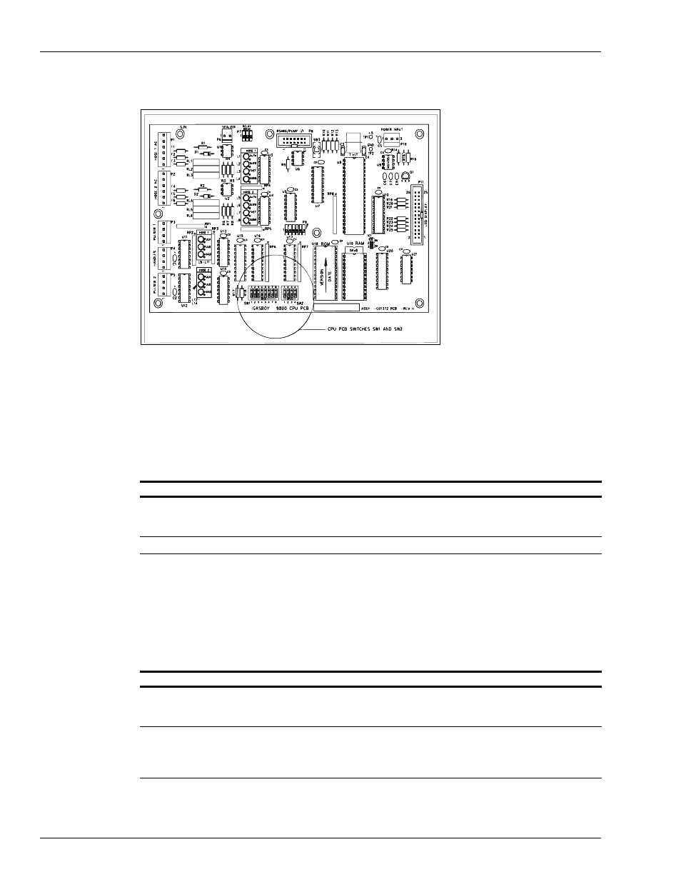 Switch sw1, Figure 6-3, Check thes | Sw1-1: baud rate, Sw1-2: mode | Gasboy 9120K Series Installation User Manual | Page 46 / 62