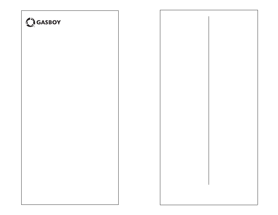 Gasboy 8800 Atlas User Manual | 1 page