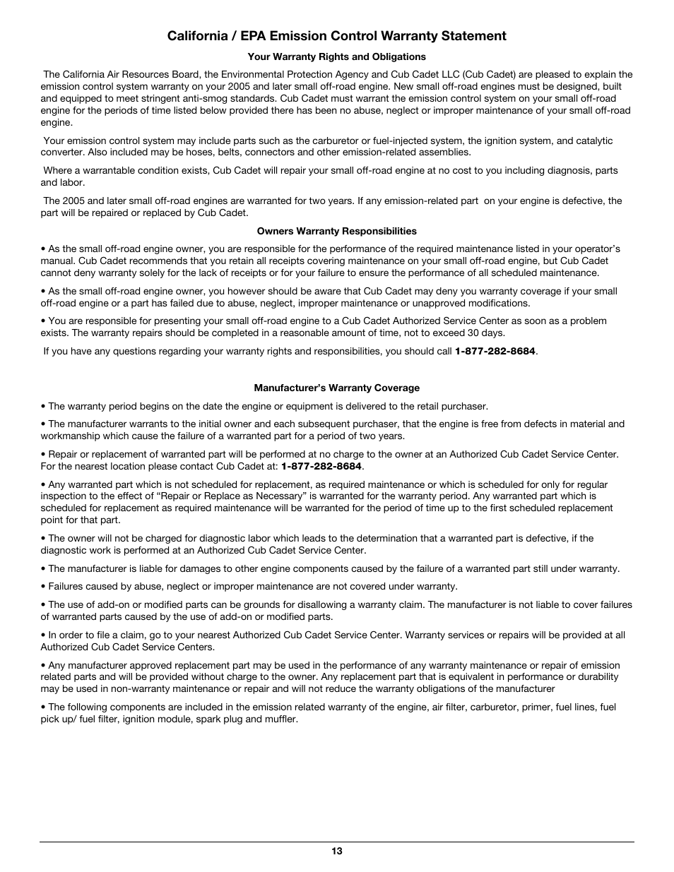 Cub Cadet CC4065 User Manual | Page 13 / 44