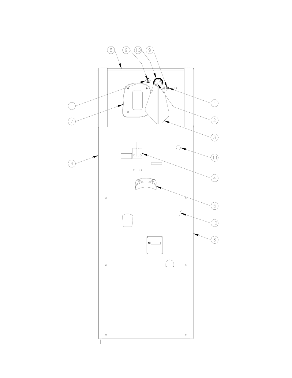 9800a single assembly - side view | Gasboy 9800A Series User Manual | Page 10 / 125