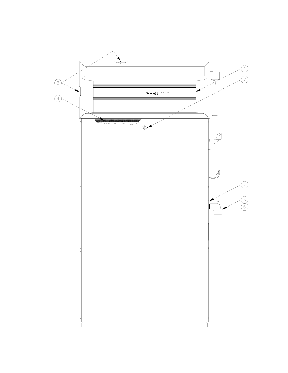 9800a single assembly - front view | Gasboy 9800A Series User Manual | Page 8 / 125