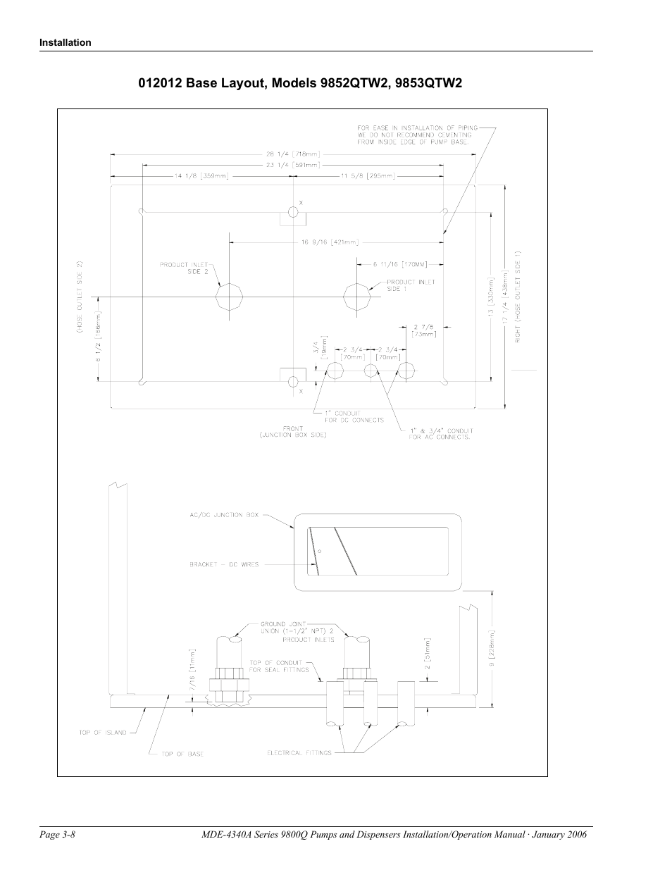 012012 base layout, models 9852qtw2, 9853qtw2 | Gasboy 9800Q Series User Manual | Page 20 / 82