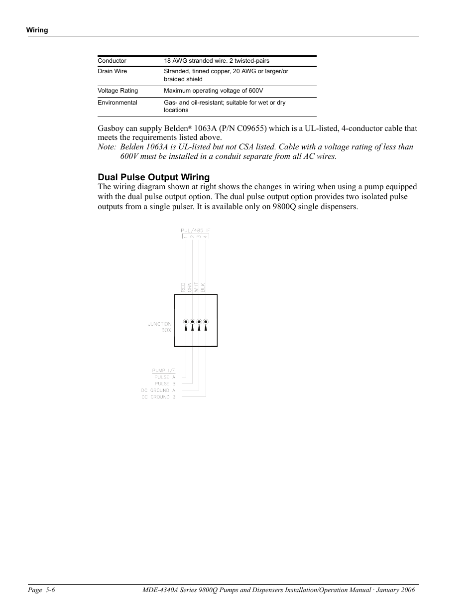 Dual pulse output wiring | Gasboy 9800Q Series User Manual | Page 40 / 82