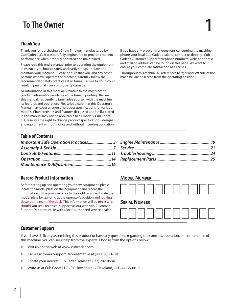 Cub Cadet 524 SWE User Manual | Page 2 / 28