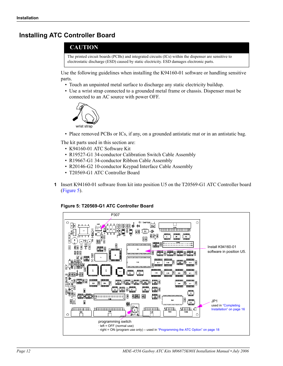 Installing atc controller board, Caution | Gasboy M06875K00X User Manual | Page 12 / 22