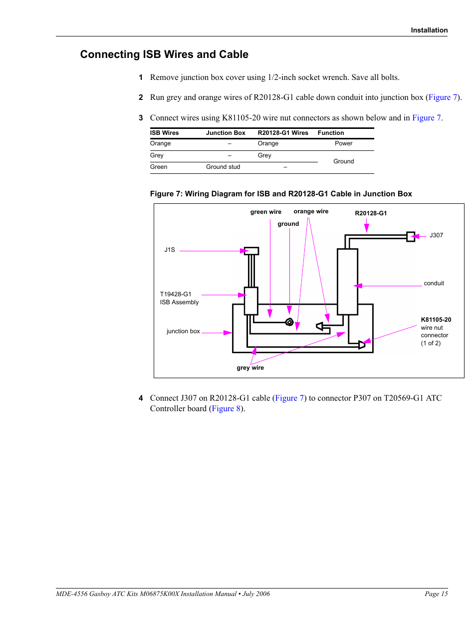 Connecting isb wires and cable | Gasboy M06875K00X User Manual | Page 15 / 22