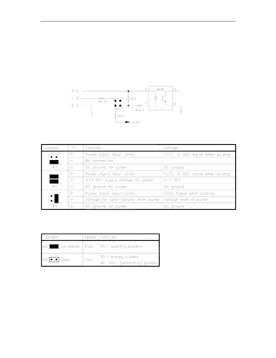 K1 - k4 pulser supply & input, Schematic, K1 - k4 pulser input jumpers | K5 - pulser debounce | Gasboy CFN Series Diagnostic Manual User Manual | Page 207 / 428