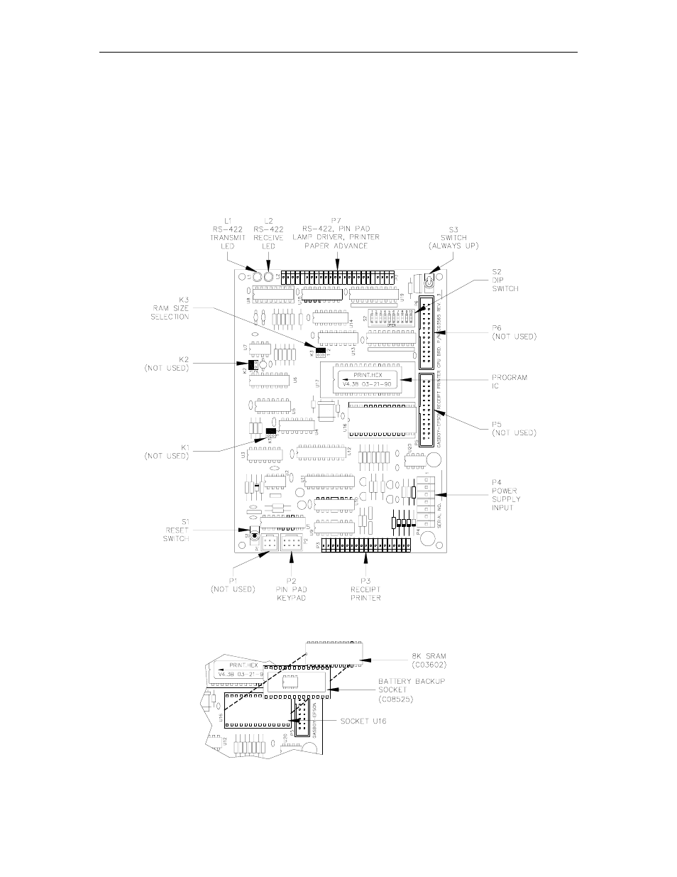 Epson cpu pcb (c04934), Layout, Des encryption option | Gasboy CFN Series Diagnostic Manual User Manual | Page 302 / 428