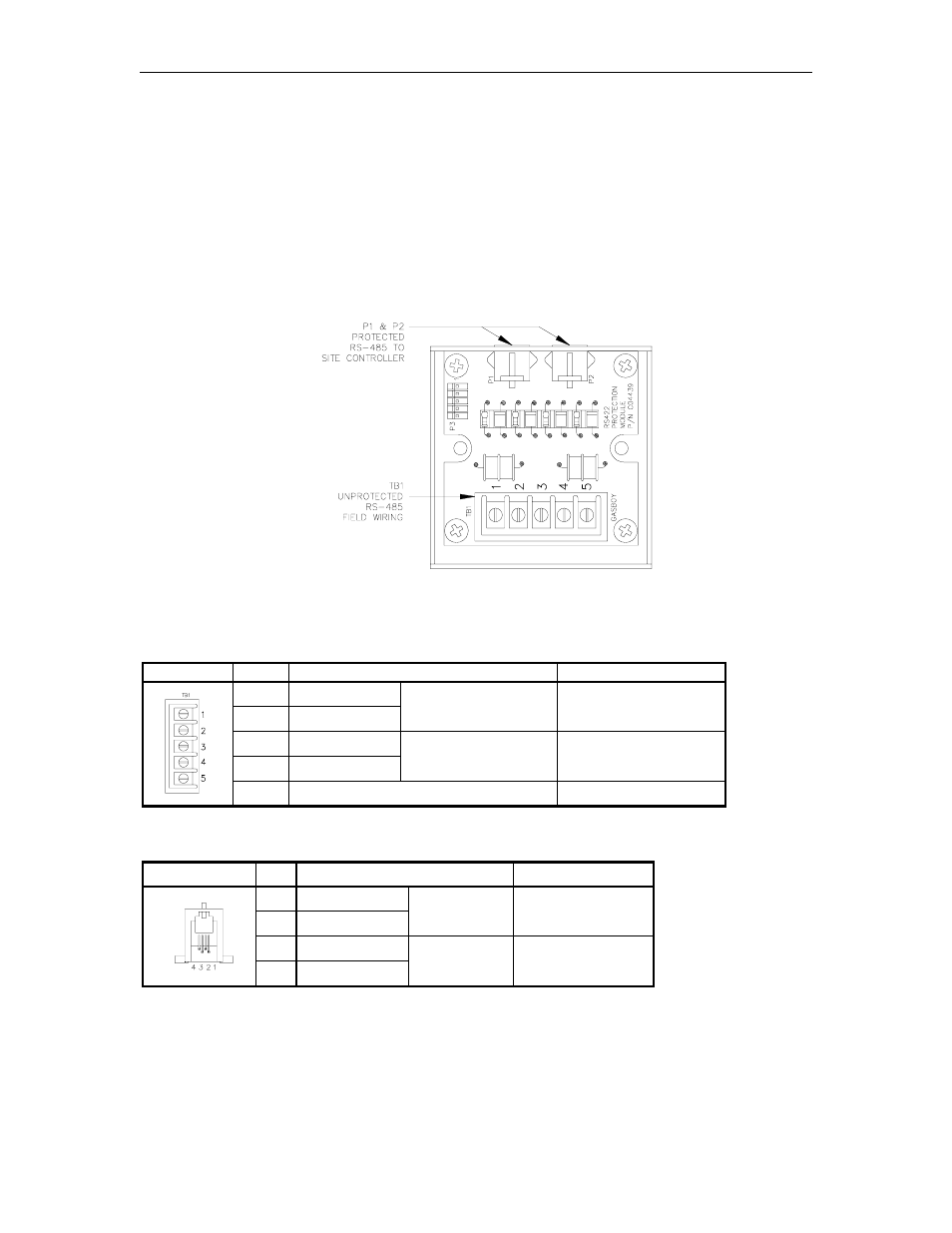 Rs-485 junction box, Tb1 - rs-485 field wiring (unprotected) | Gasboy CFN Series Diagnostic Manual User Manual | Page 356 / 428