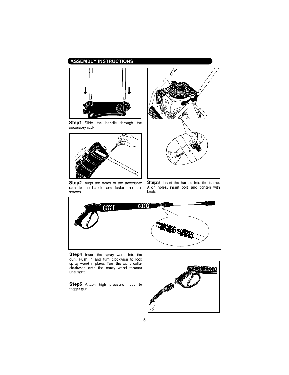 Assembly instructions | Cub Cadet 2200H User Manual | Page 5 / 16