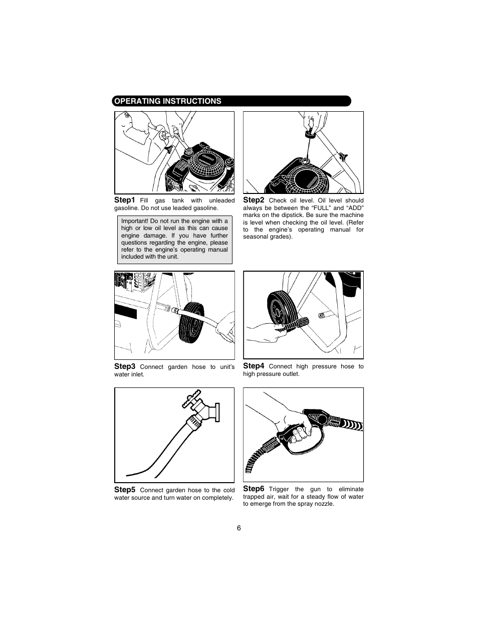 Operating instructions | Cub Cadet 2200H User Manual | Page 6 / 16