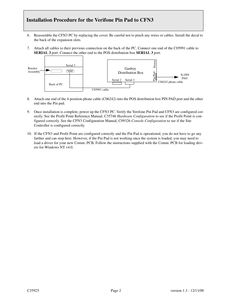 Gasboy PIN Pad-CFN III User Manual | Page 2 / 2