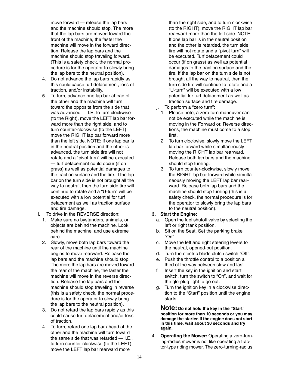 Cub Cadet Fabricated Deck InDirect Injection Diesel User Manual | Page 14 / 32