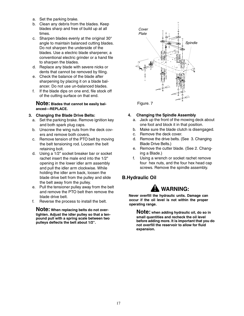 Warning | Cub Cadet Fabricated Deck InDirect Injection Diesel User Manual | Page 17 / 32