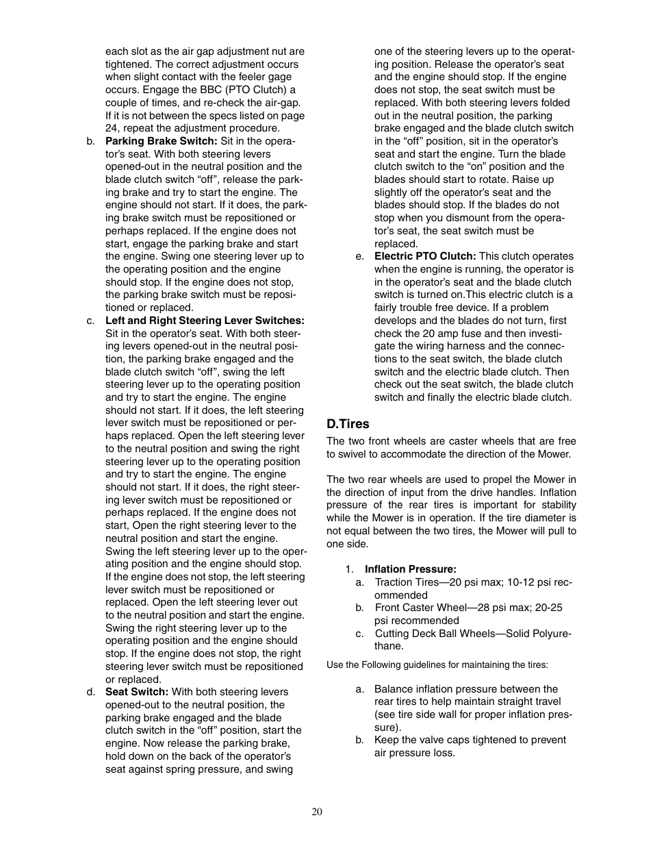 Cub Cadet Fabricated Deck InDirect Injection Diesel User Manual | Page 20 / 32