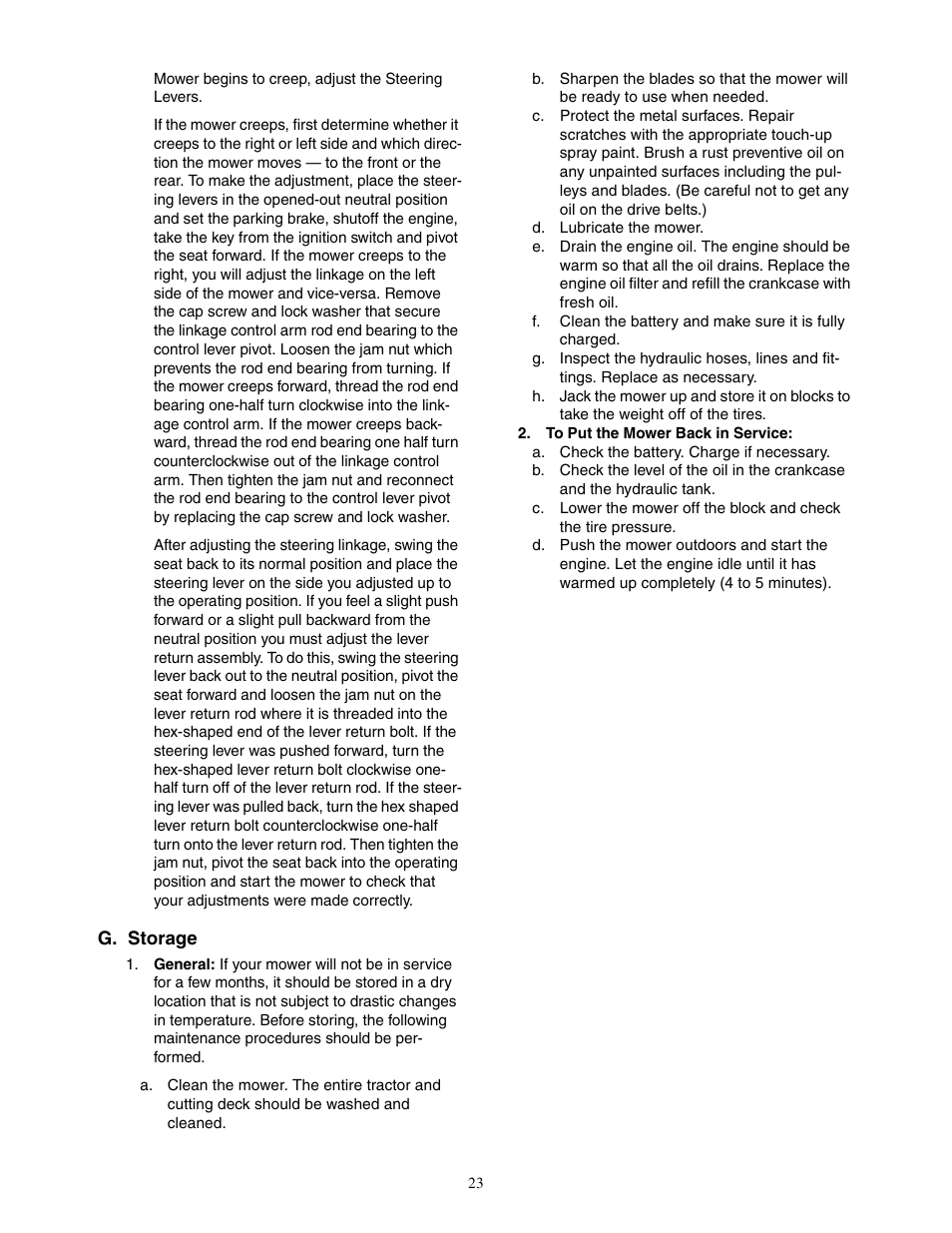 Cub Cadet Fabricated Deck InDirect Injection Diesel User Manual | Page 23 / 32