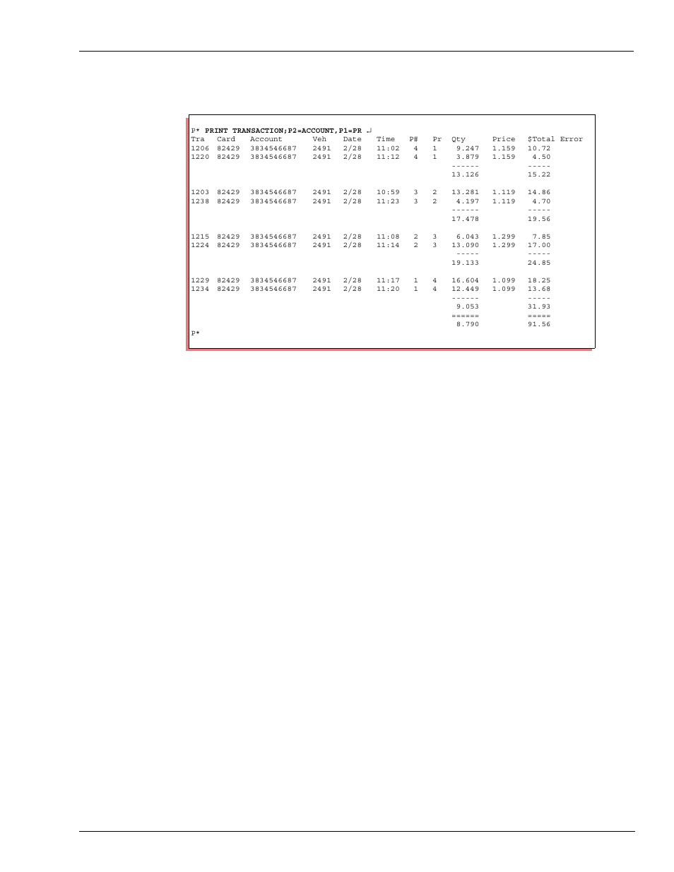 How to print specified types of transactions | Gasboy CFN III Mgnr's Mnl V3.4 User Manual | Page 107 / 336