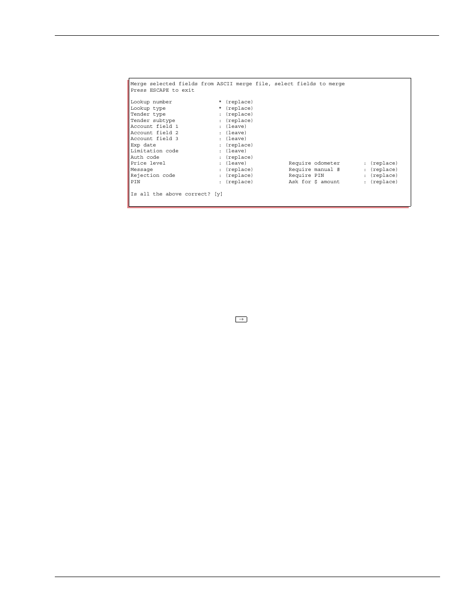 Merge input from ascii merge file | Gasboy CFN III Mgnr's Mnl V3.4 User Manual | Page 145 / 336
