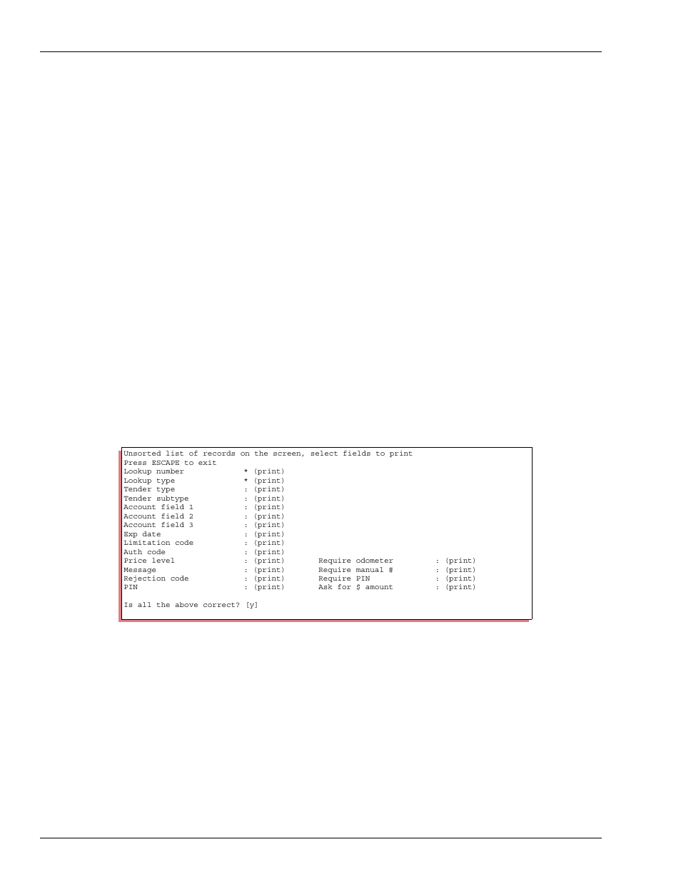 Display a text file, Unsorted list of records, Display a text file unsorted list of records | Gasboy CFN III Mgnr's Mnl V3.4 User Manual | Page 148 / 336