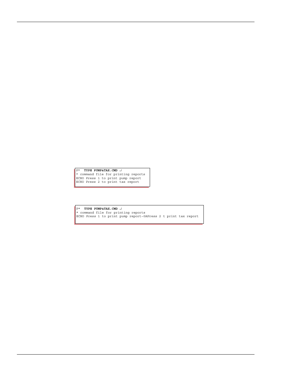 Line length limitations, The ~0a control code, The @c and @p console destinations | Command files executed from a console | Gasboy CFN III Mgnr's Mnl V3.4 User Manual | Page 198 / 336