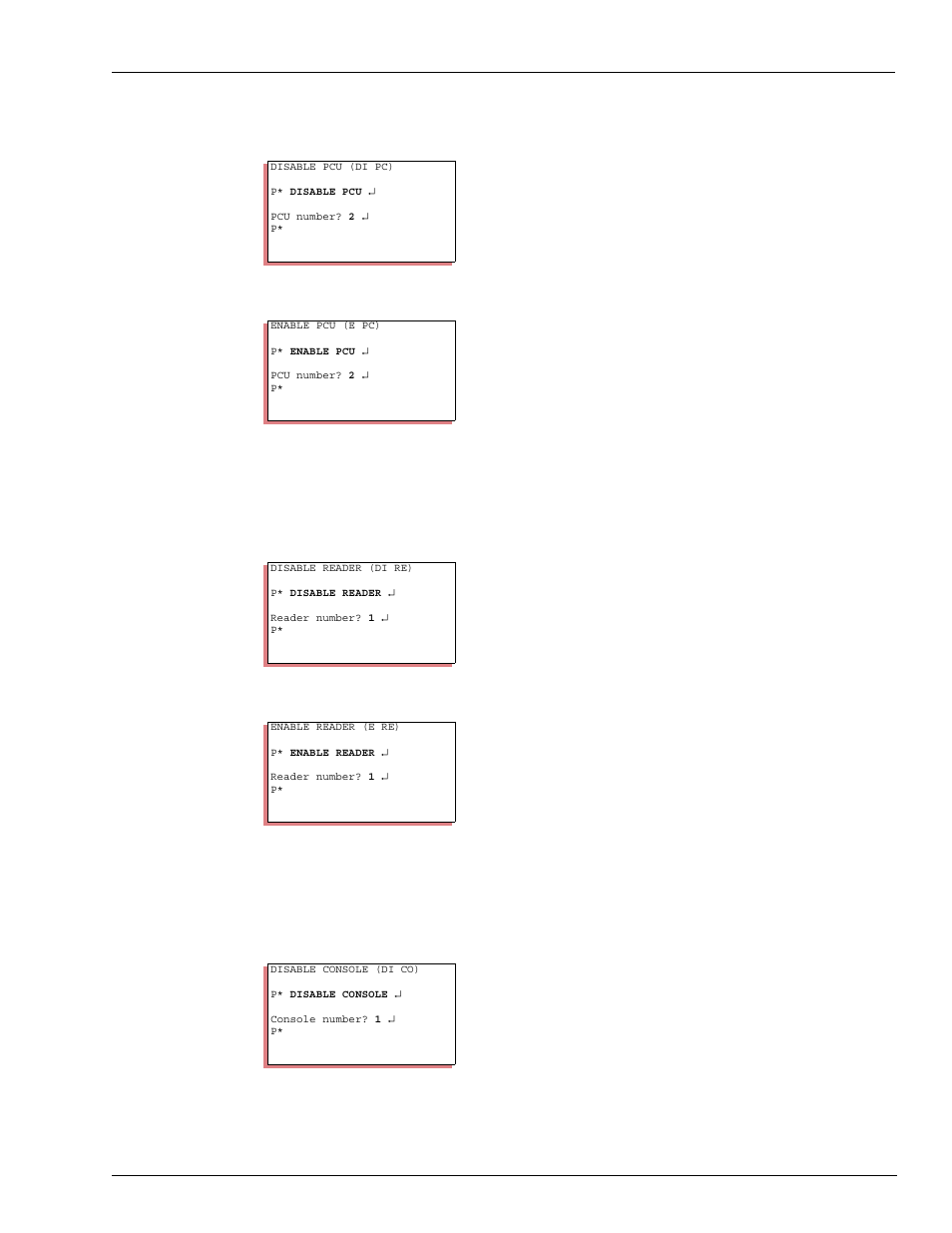 How to disable and enable a pump control unit, How to disable and enable a reader terminal, How to disable and enable a console | Gasboy CFN III Mgnr's Mnl V3.4 User Manual | Page 255 / 336