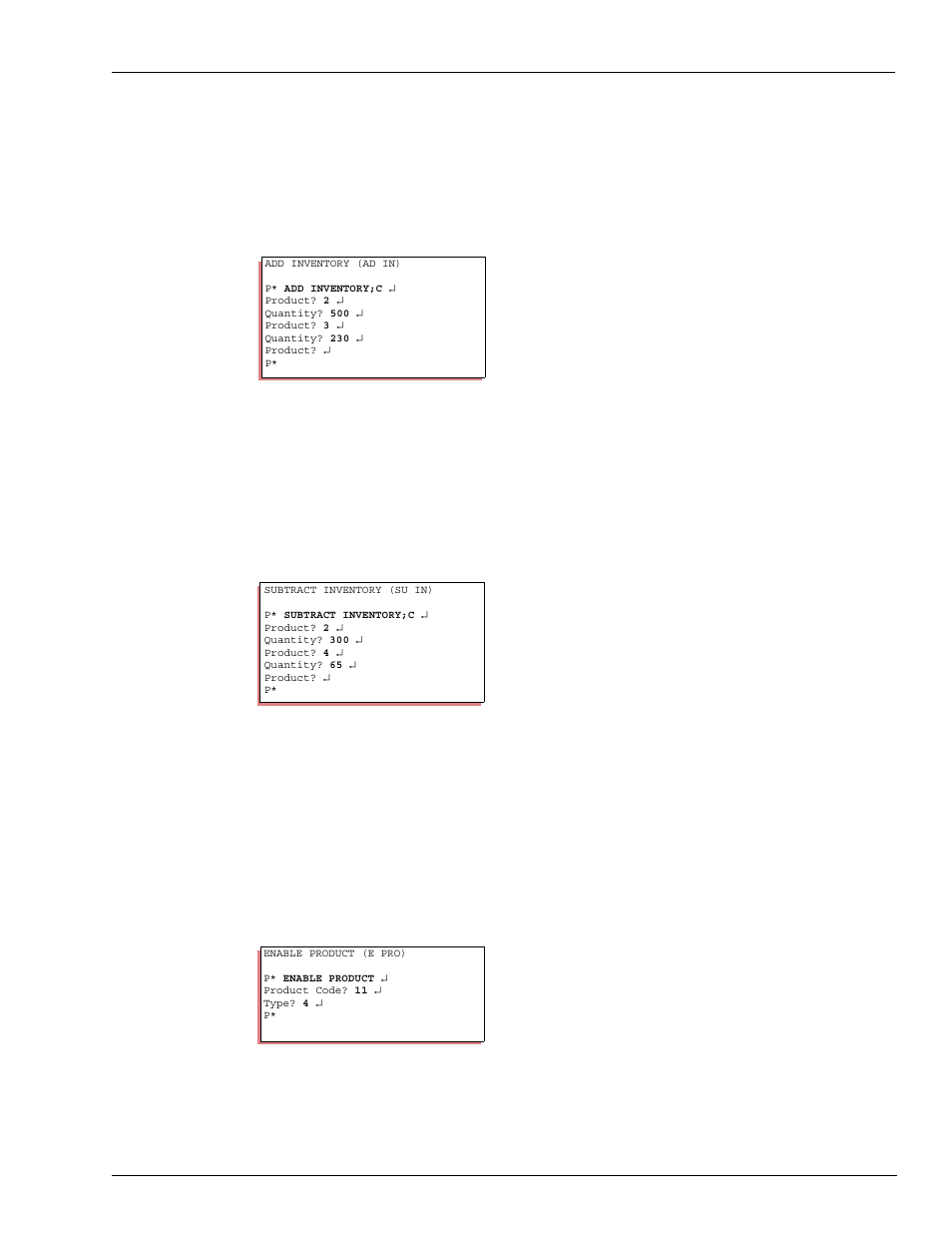 How to add to merchandise product inventory, How to subtract from merchandise product inventory, How to enable merchandise dollar inventory | Gasboy CFN III Mgnr's Mnl V3.4 User Manual | Page 77 / 336