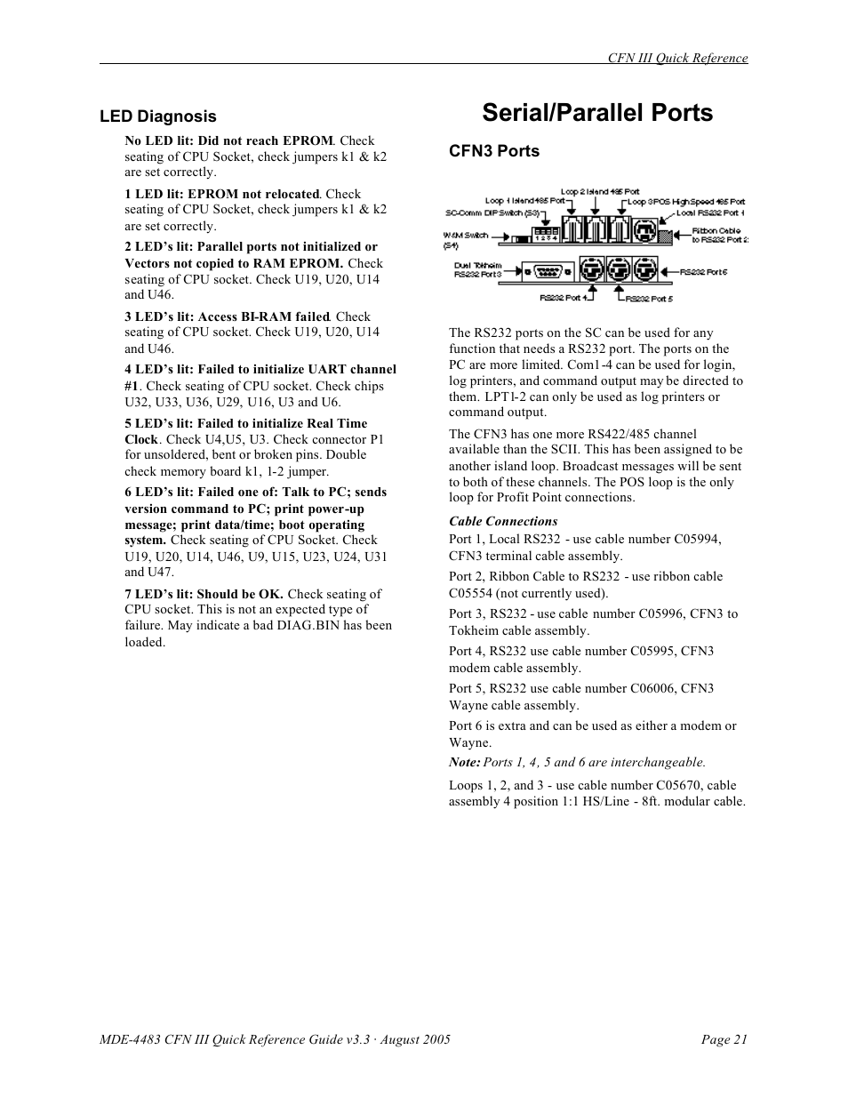 Serial/parallel ports | Gasboy CFN III Quick Reference Guide v3.3 User Manual | Page 25 / 64