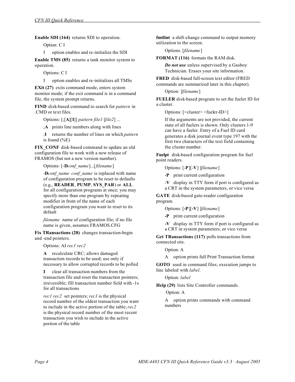 Gasboy CFN III Quick Reference Guide v3.3 User Manual | Page 8 / 64