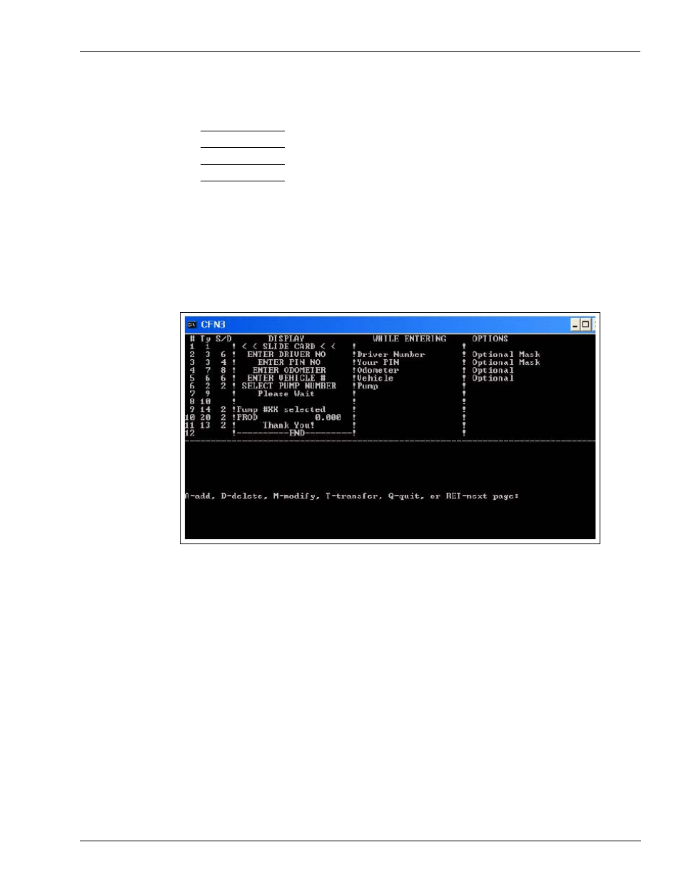 Tables (table), Transaction format (trfmt), Tables (table) transaction format (trfmt) | Gasboy Buypass User Manual | Page 17 / 36