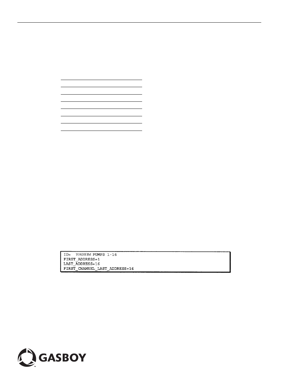 Debug log file, Example of tokpump.axx file, Debug log file example of tokpump.axx file | Gasboy CFN Series Tokheim Pump PC Interface User Manual | Page 18 / 18