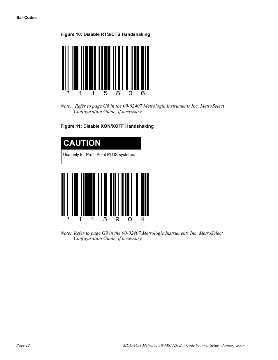 Caution | Gasboy MS7120 Bar Code Scanner Setup User Manual | Page 12 / 14