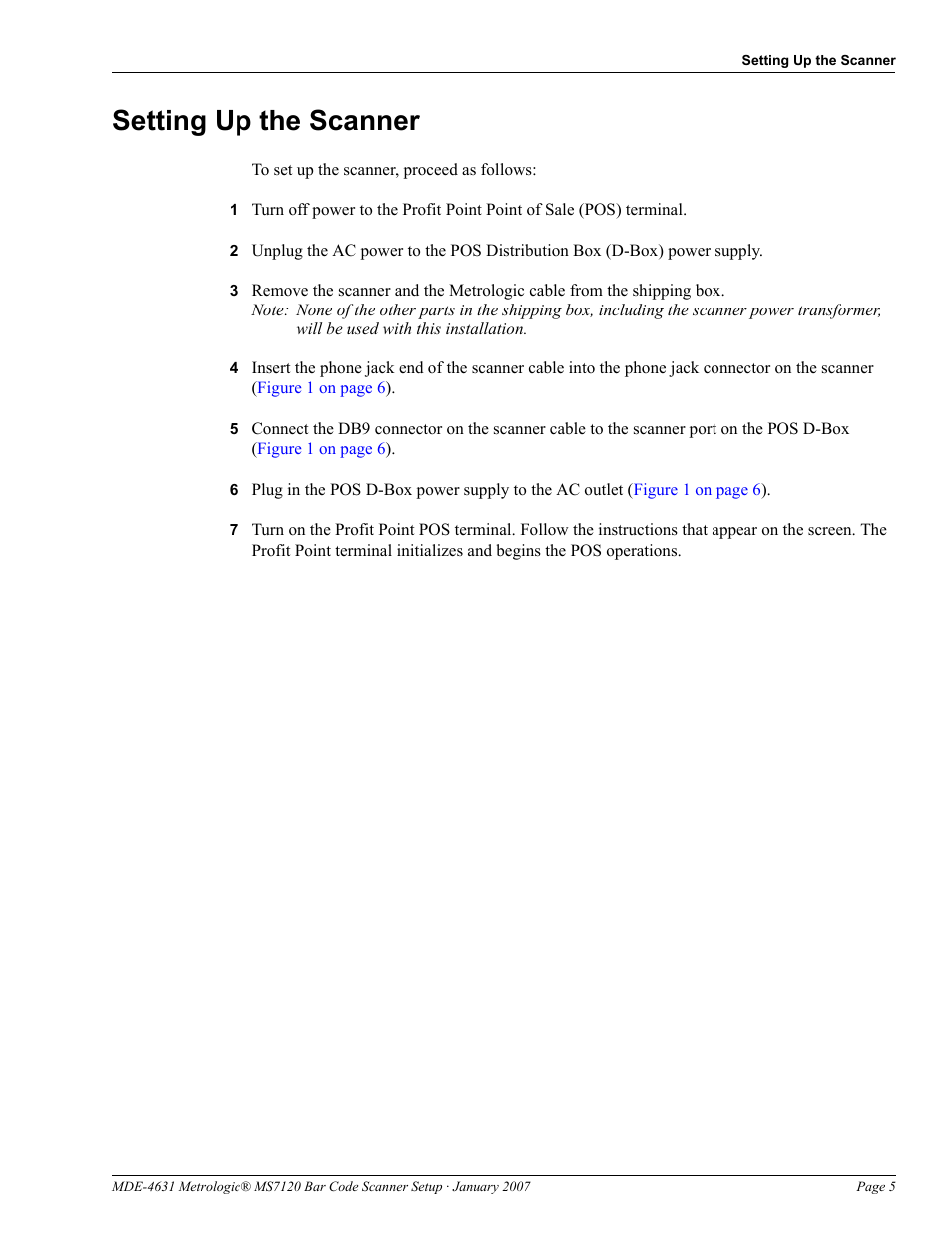 Setting up the scanner | Gasboy MS7120 Bar Code Scanner Setup User Manual | Page 5 / 14